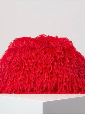 Red Faux Fur KISSLOCK BAG! Brand new / LG